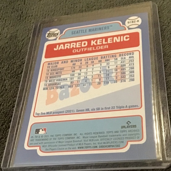 Jarred Kelenic 2021 Topps Bazooka 70 Years Shinning Stars Rookie Card - Picture 2 of 2